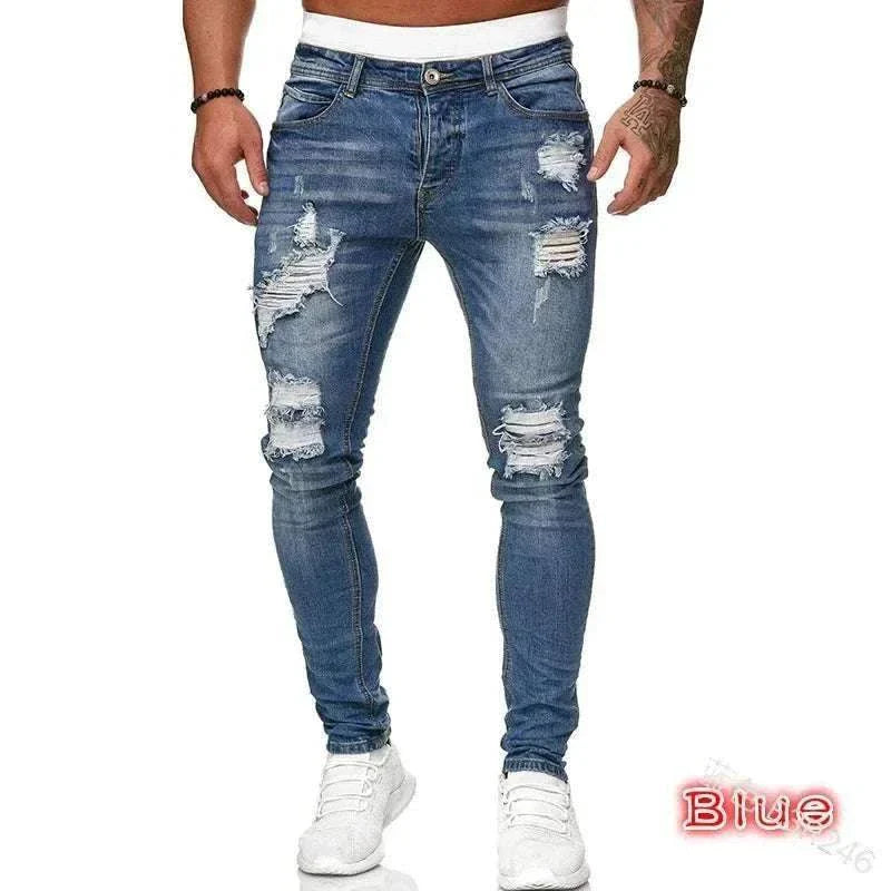 Ripped Jeans Men Stretch
